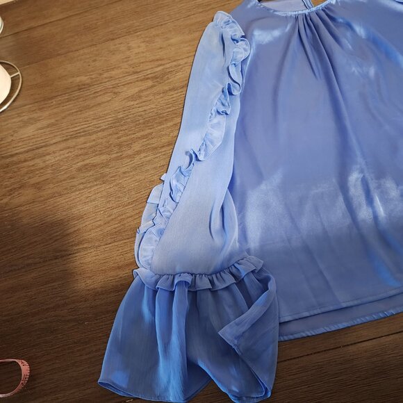 French Connection Diandra Top NWT Blue Large - Picture 7 of 10